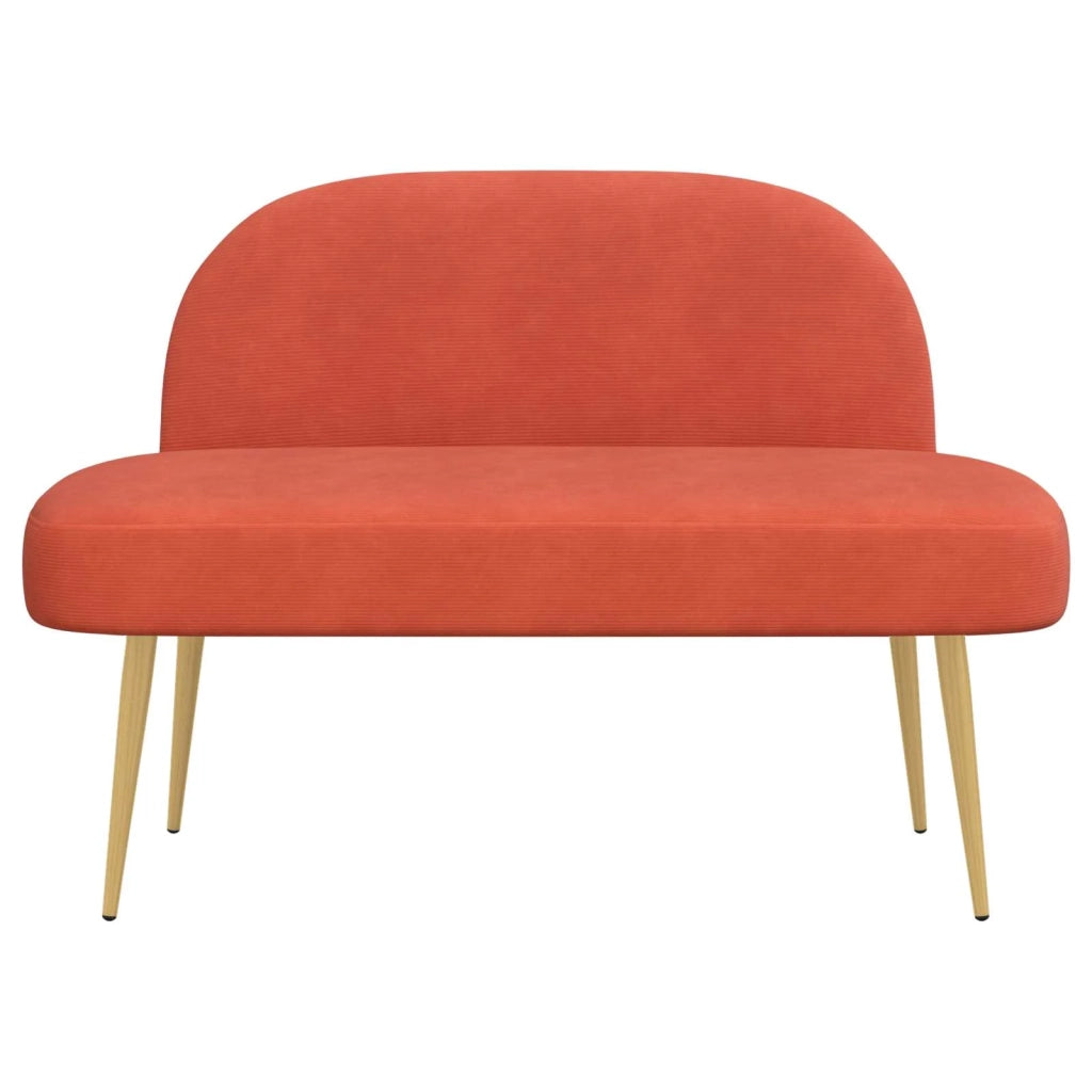 Panchina imbottita con schienale Rosso arancio 110 x 60 x 76 cm 42040784