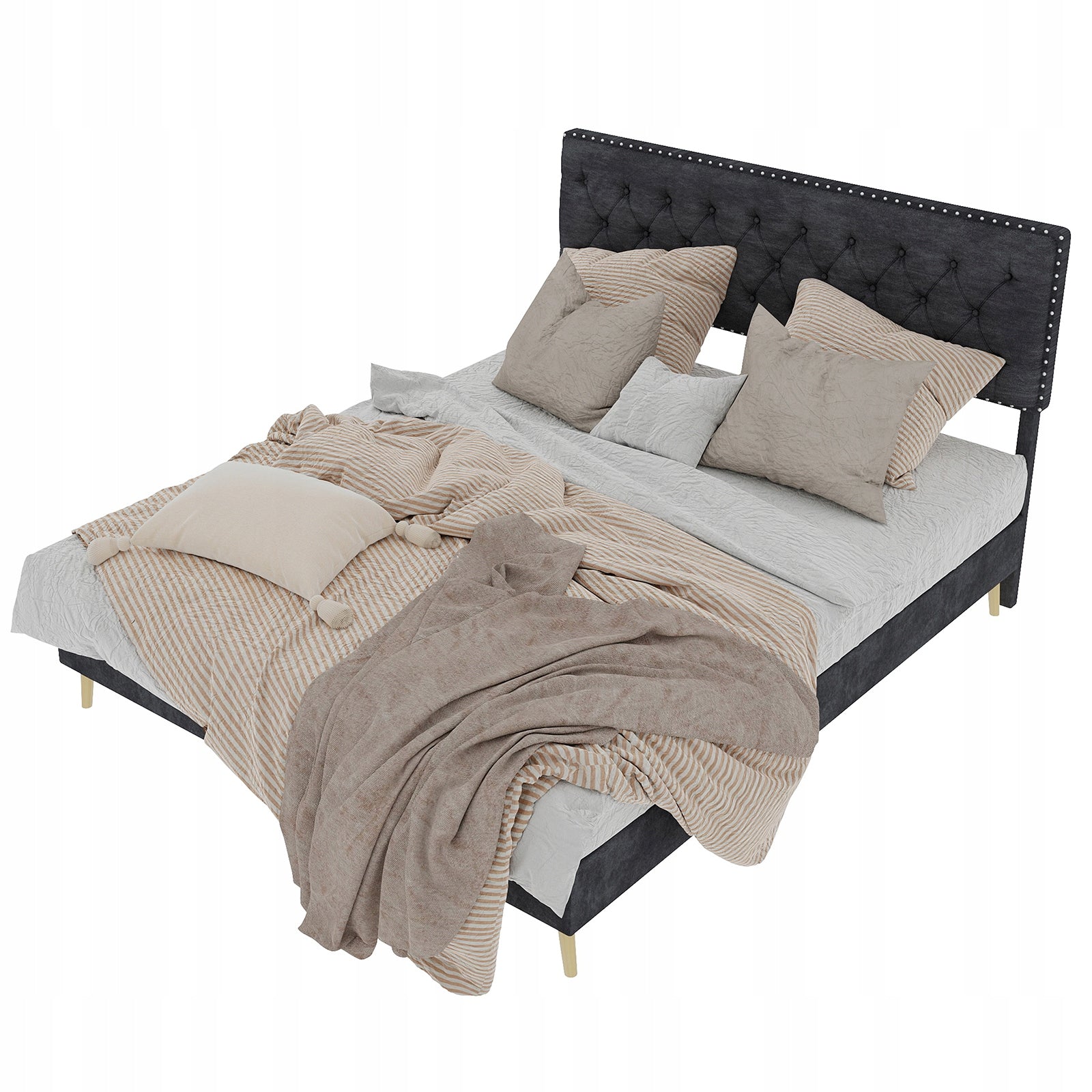 Letto minimalista - Xylo - 140x200 - Grigio senza materasso