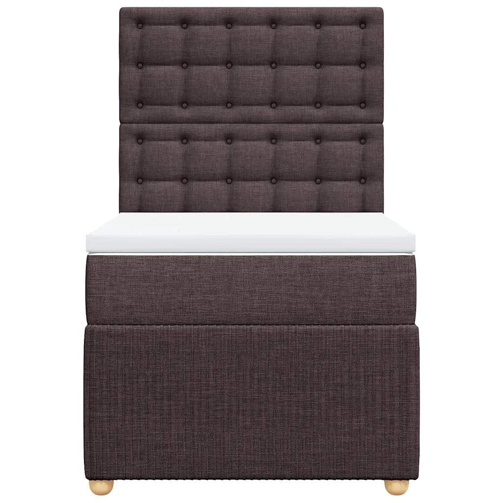 Giroletto a Molle con Materasso Marrone Scuro 90x190cm Tessuto 3294228