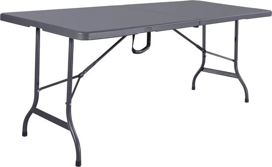 Tavola da Pranzo Ripiegabile 180 cm - Tavola da Camping, Tavola da Giardino, Tavola da Festa, Tavola da Cucina con Maniglia di Trasporto