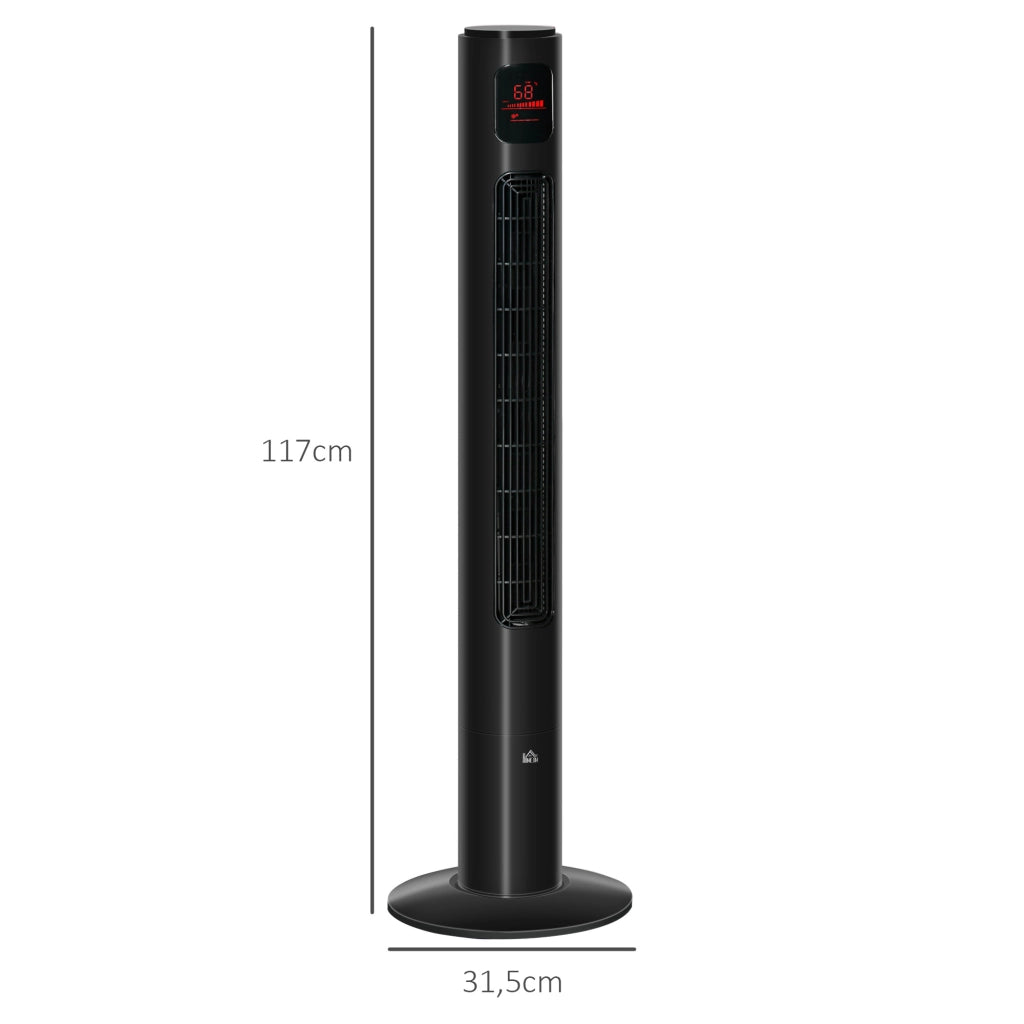 Ventilatore a colonna con oscillazione 70¡ã, timer 12h, pannello LED, telecomando, 45W ¨C zephmum ¨C nero