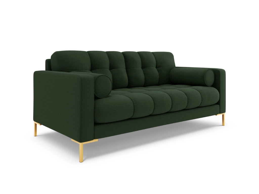 Cosmopolitan Design - Divano "Bali" 3 posti in tessuto strutturato verde scuro 