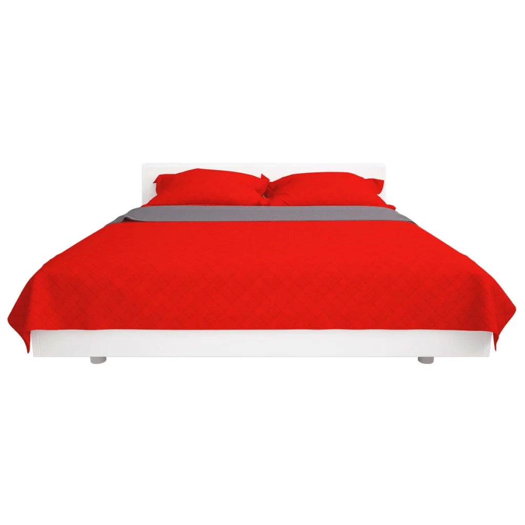 Copriletto Double-Face Trapuntato Rosso e Grigio 170x210 cm CFW9649913