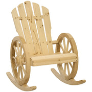 Sedia a dondolo in legno ¨C zephmum ¨C design ruota di carro, abete, 68x88x92 cm