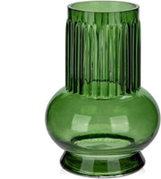 Vasi di vetro per fiori moderni, vasi da tavolo in vetro 18 cm alti, fiale decorative in vetro verde, vasi decorativi grandi vasi per fiori cilindrici in vetro per decorazione da tavolo, ufficio, cucina.