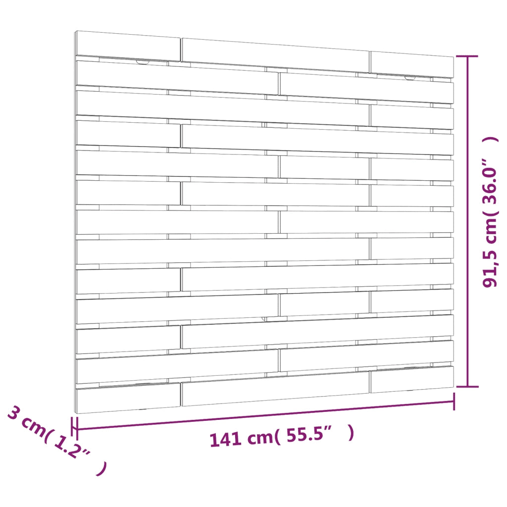 Testiera | Testata da Parete Bianca 141x3x91,5 cm Legno Massello di Pino