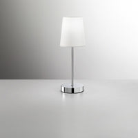 Abatjour Contemporaneo Adam Metallo Cromo Tessuto Bianco 1 Luce E14