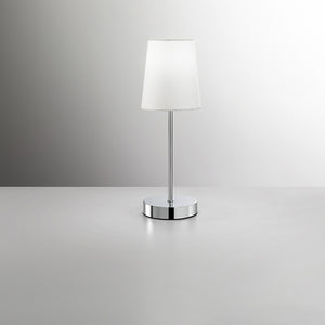 Abatjour Contemporaneo Adam Metallo Cromo Tessuto Bianco 1 Luce E14
