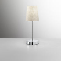 Abatjour Contemporaneo Adam Metallo Cromo Tessuto Sabbia 1 Luce E14