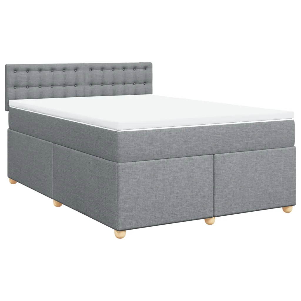 Giroletto a Molle con Materasso Grigio Chiaro 140x200cm Tessuto