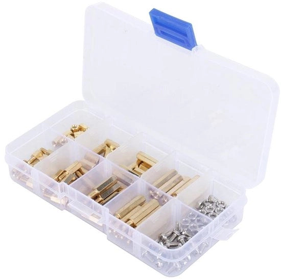 120 pezzi di supporti a colonna M3 Bouten - spaziatore per circuito - argento - viti per scheda madre - viti a 6 gheroni - adatto per elettronica - diversi modelli