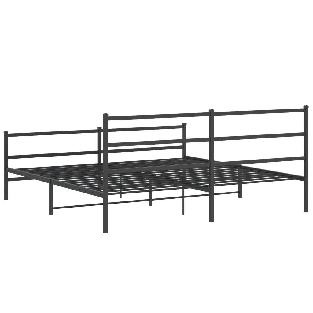 Giroletto con Testiera e Pediera Metallo Nero 183x213 cm 355388