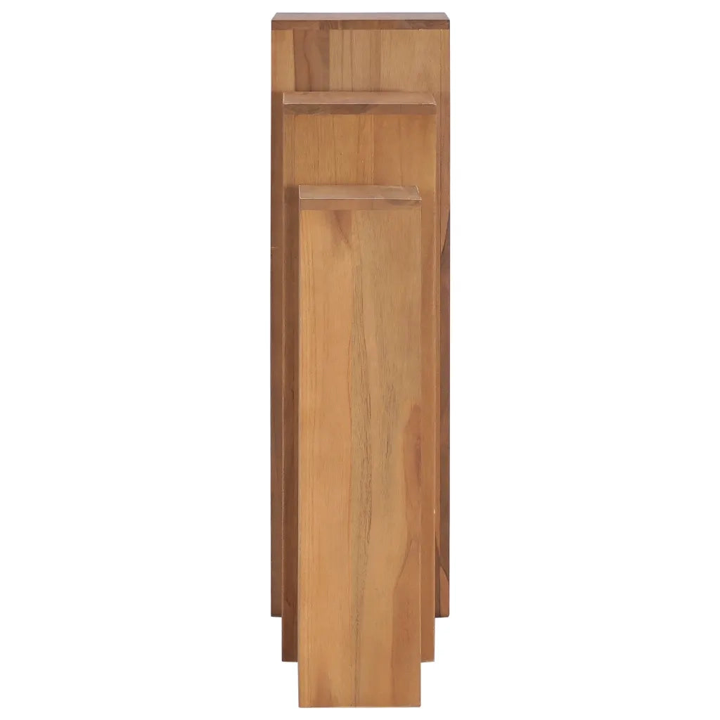 vidaXL Set di Piedistalli per Piante 3 pz in Legno Massello di Teak