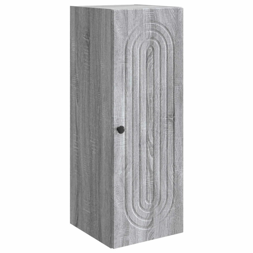 Mobiletto a muro Sonoma grigio 33 x 34,5 x 90 cm 898081