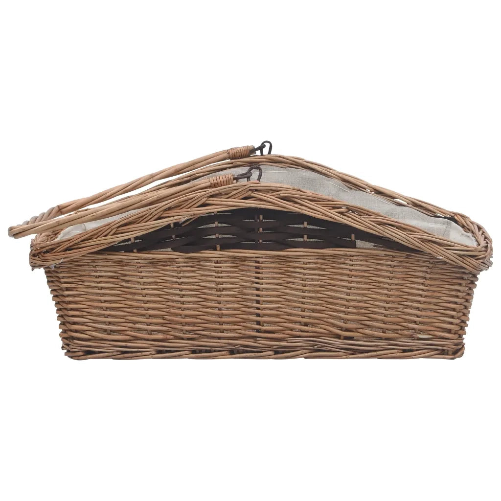 Cesta Legna da Ardere con Manico 61,5x46,5x58cm Marrone Salice cod mxl 25215