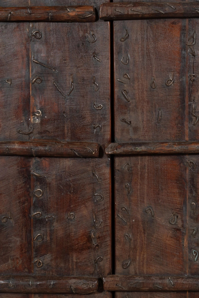 Biscottini Porta portone in legno massello e ferro da interno o da esterno vecchia e antica medievale