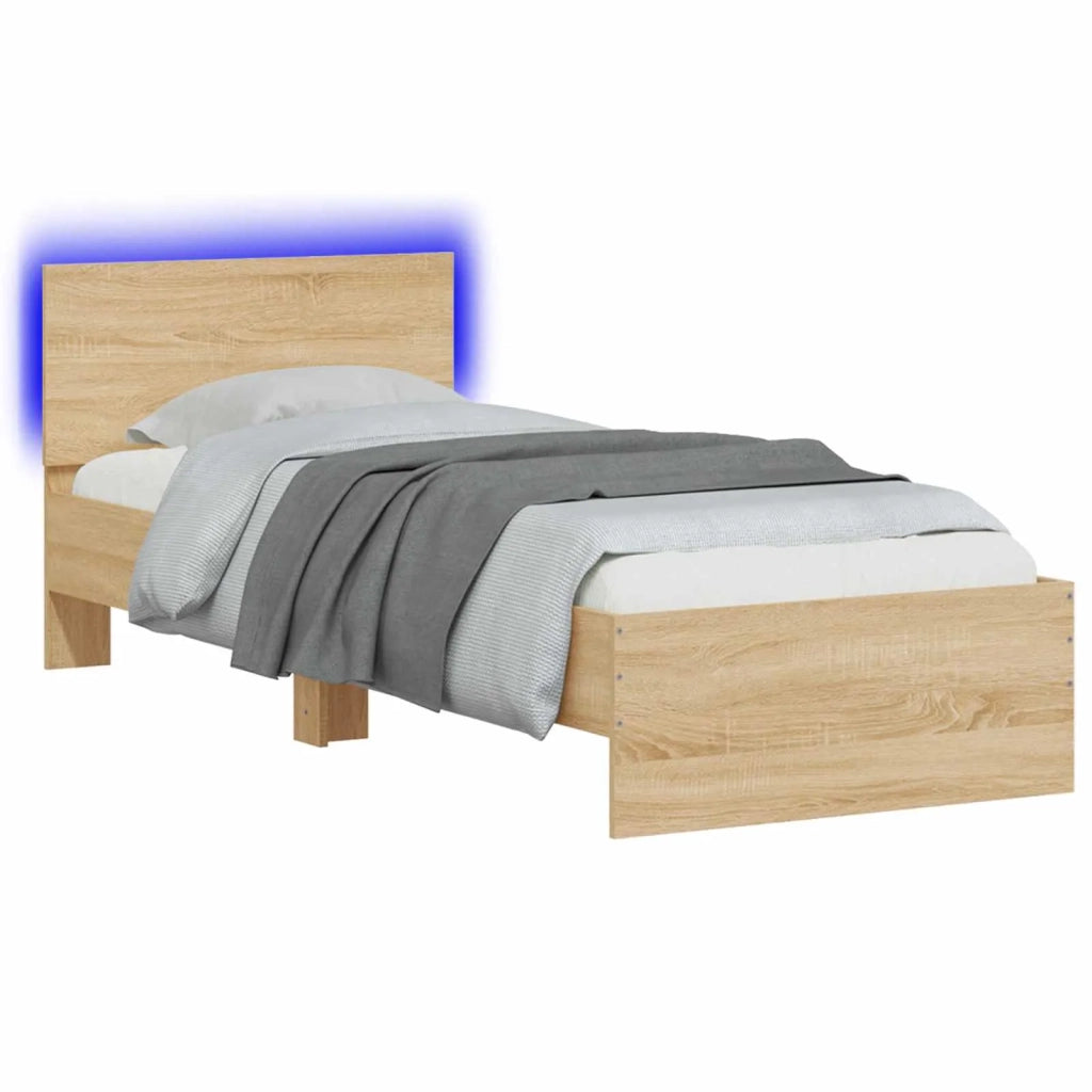 Letto con LED Rovere Sonoma 80 x 200 cm Legno ingegnerizzato 8008990