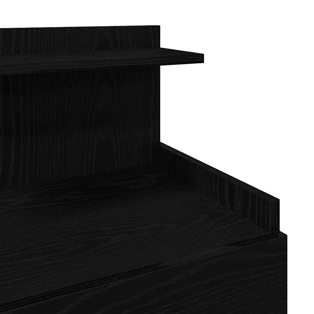 Comodino | Armadio da Notte | Mobiletto da notte con 2 cassetti Nero 40x36,5x62 cm