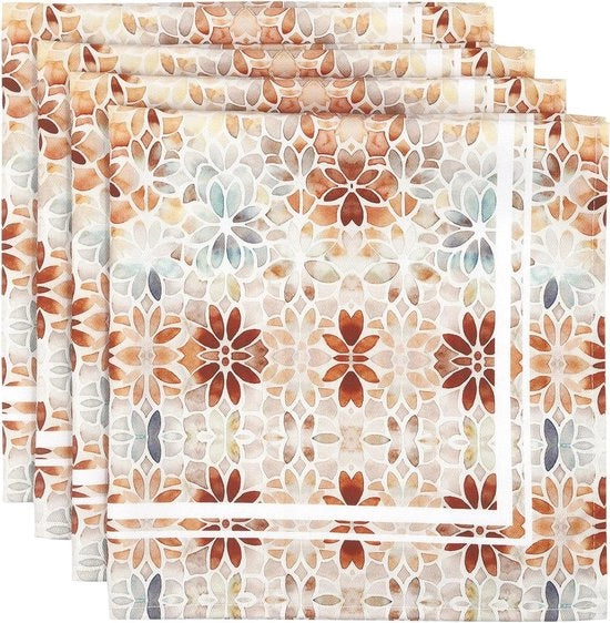 Set di tovaglioli in cotone 100% - 4 pezzi - morbidi e comodi - tovaglioli da tavola riciclabili - ideali per familiari e matrimoni - cucina - 45 cm x 45 cm