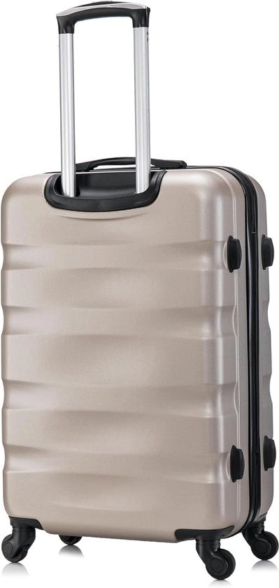 Set di valigie 4 pezzi Champagne – Hardshell ABS – 4x Ruote rotanti 360° – Bagaglio leggero e robusto