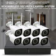 Trade Shop - Kit Dvr Wireless Wifi 8 Canali Sistema Registrazione Cctv Hd 8 Telecamere Q-s8i -