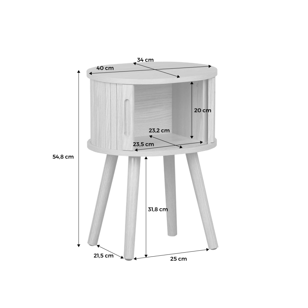 Set 2 comodini scandinavi decorazione legno 2 ante scorrevoli , noce