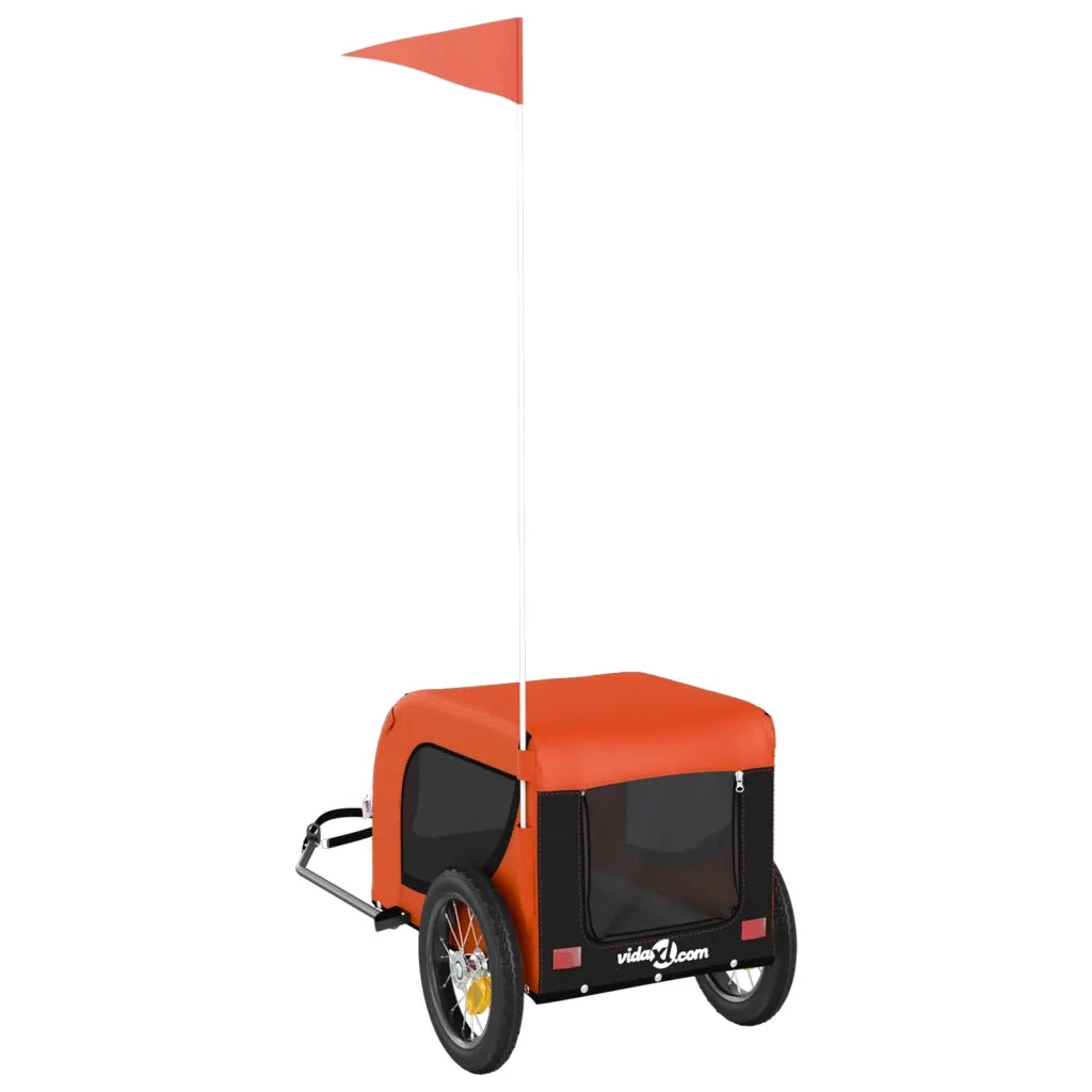 Rimorchio da Bici per Animali Arancione e Nero Oxford e Ferro CFW8574304