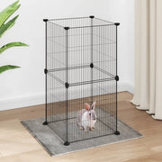 Gabbia per Animali Domestici 8 Pannelli Nero 35x35 cm Acciaio cod mxl 54403