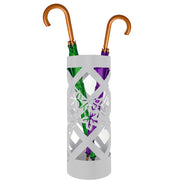 Portaombrelli da Ingresso Design Floreale 19,5x19,5x49 cm in Ferro Bianco