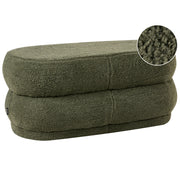Panca decorativa con tessuto bouclè verde imbottito soggiorno camera da letto moderno