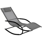 Sdraio a Dondolo Zero Gravity Ergonomica, in Metallo e Texteline, 63x160x88cm