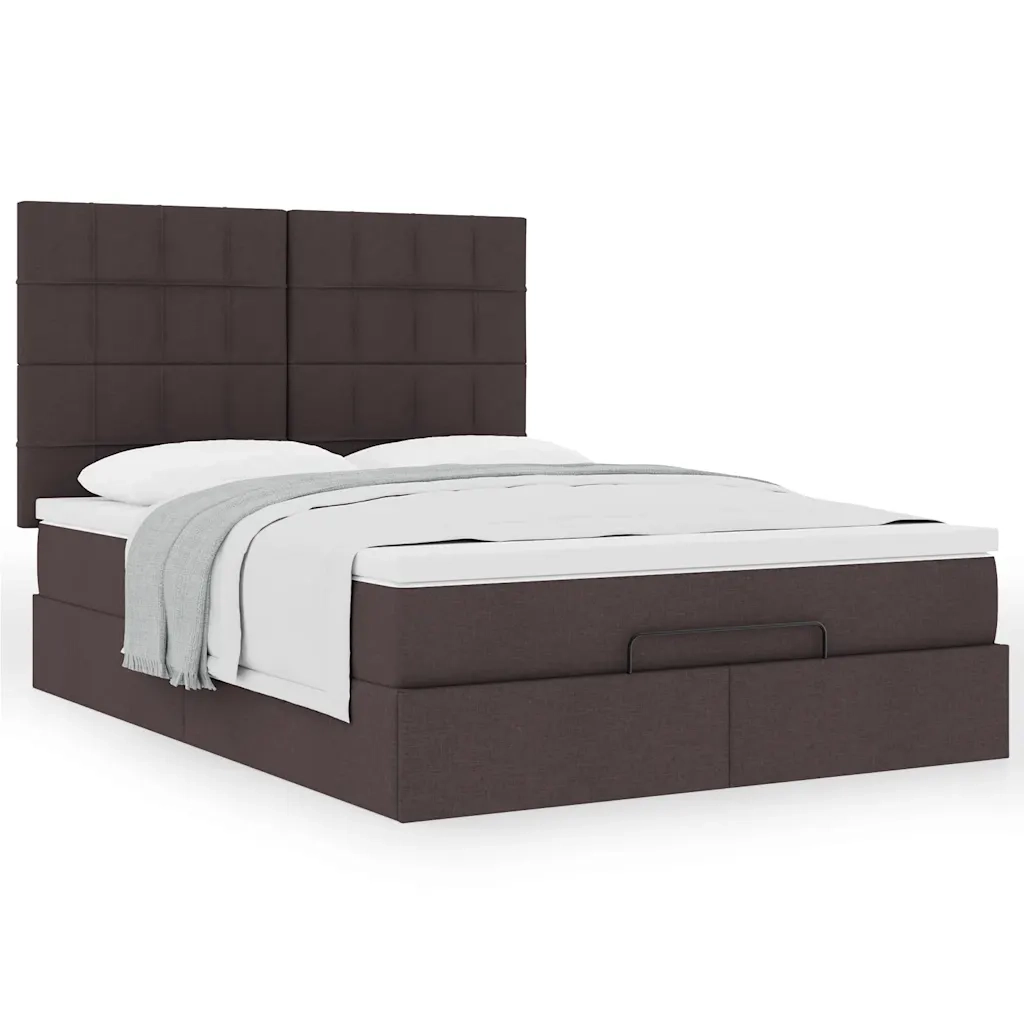 Struttura Letto Pouf con Materasso 140x200 cm in Tessuto 3313164