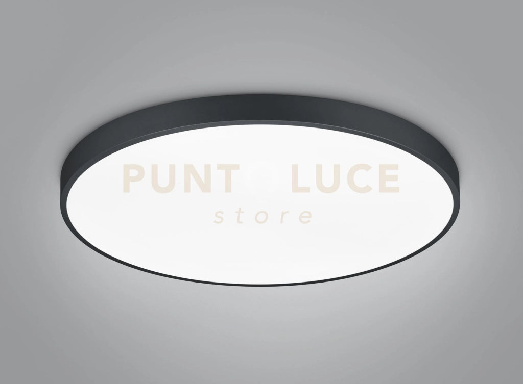 WACO PLAFONIERA LED 102W 12400lm, 2300+3000+4000K DIMMERABILE METALLO NERO CON INTERRUTTORE PER VARIAZIONE TEMPERATURA DI COLORE LED D. 75CM