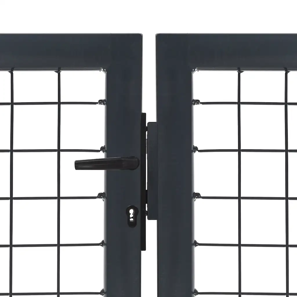 Cancello di Recinzione con Pali in Acciaio 350x100 cm Antracite cod mxl 51936