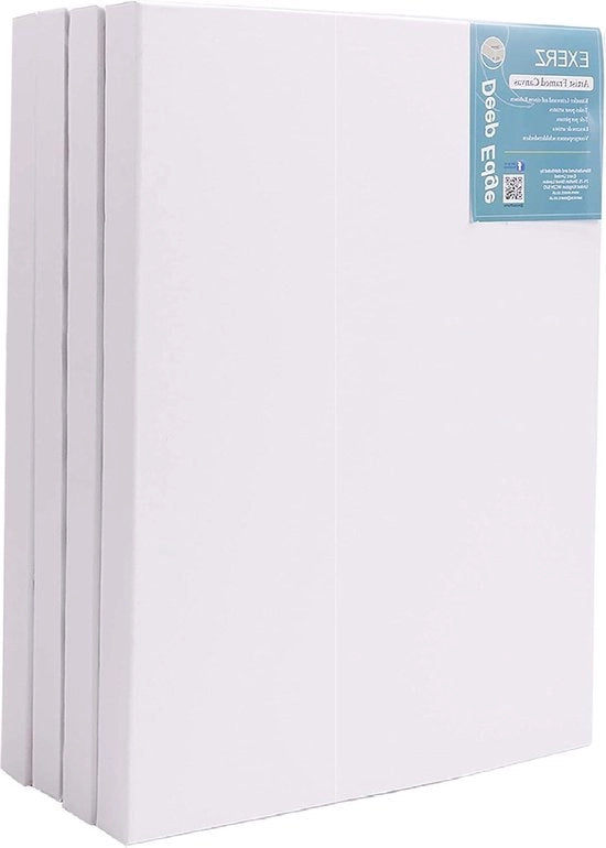 Schede per pittura pre-tensile 80x100cm 4pz bordo profondo - Diametro 3-8cm - 380GSM - Cotone - Bianco - Acido-free - Grano medio - Pittura acrilica olio grande