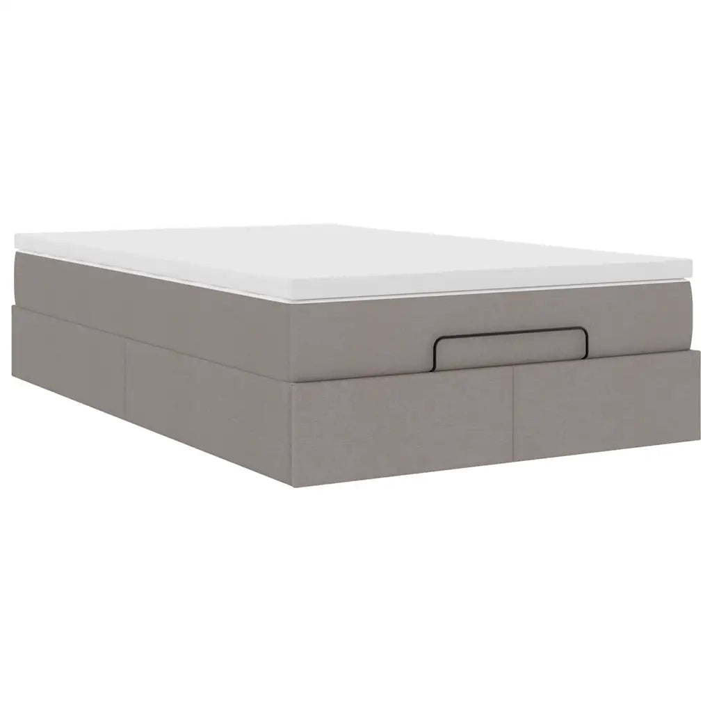 Struttura Letto Pouf con Materasso Tortora 120x200cm in Tessuto 3311103