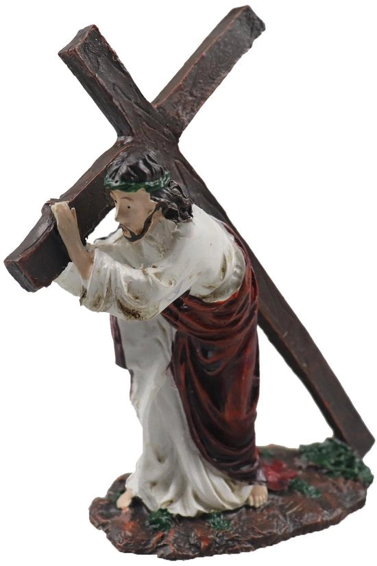 Figura di Gesù crocifisso unico, Gesù figure a mano, decorazione da tavolo, figura in cera, ornamento da ufficio, figure, statua, arredamento da soggiorno, amuleto, resurrezione