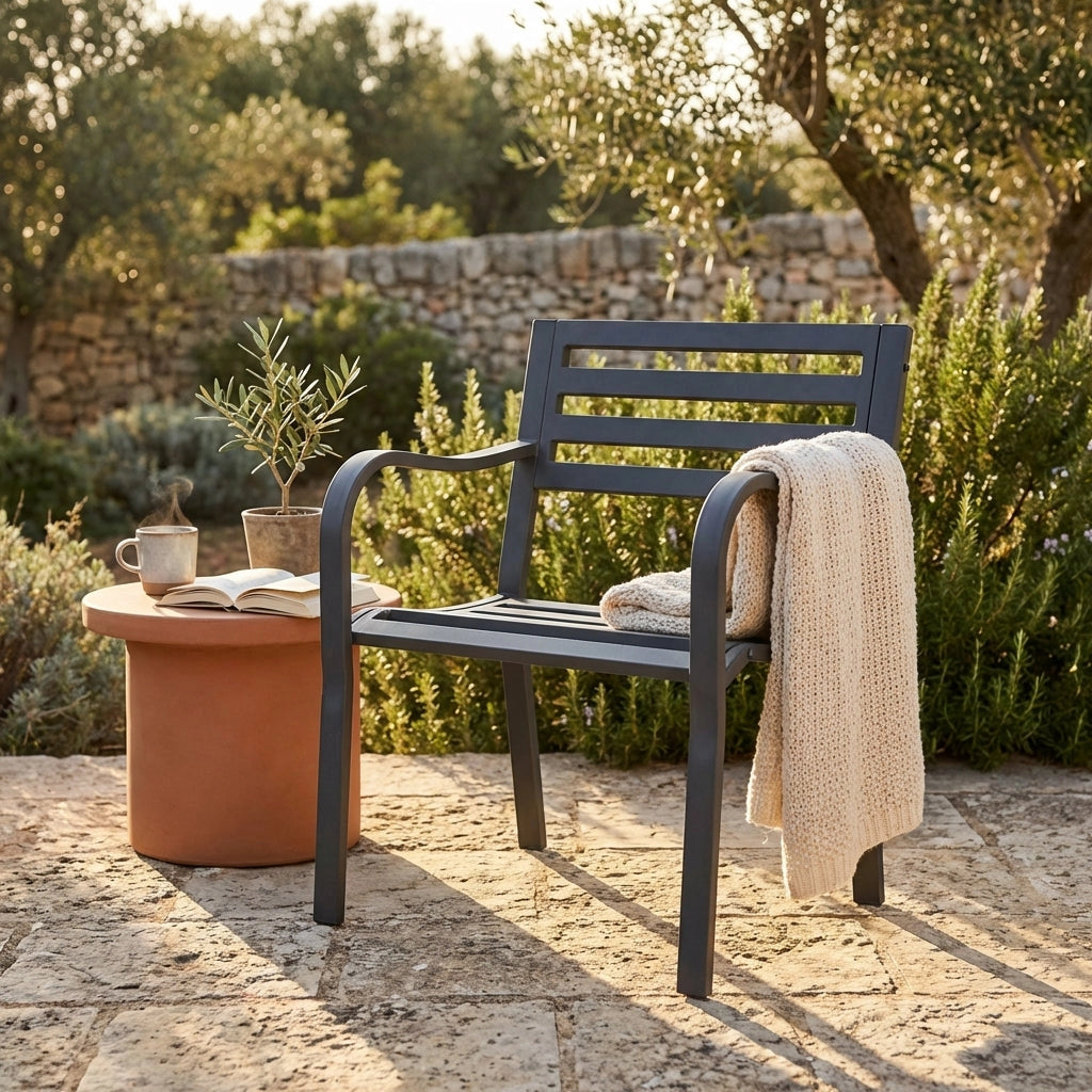 Poltrona da Giardino in Acciaio Acciaio cm 60x80x56 - BRENT