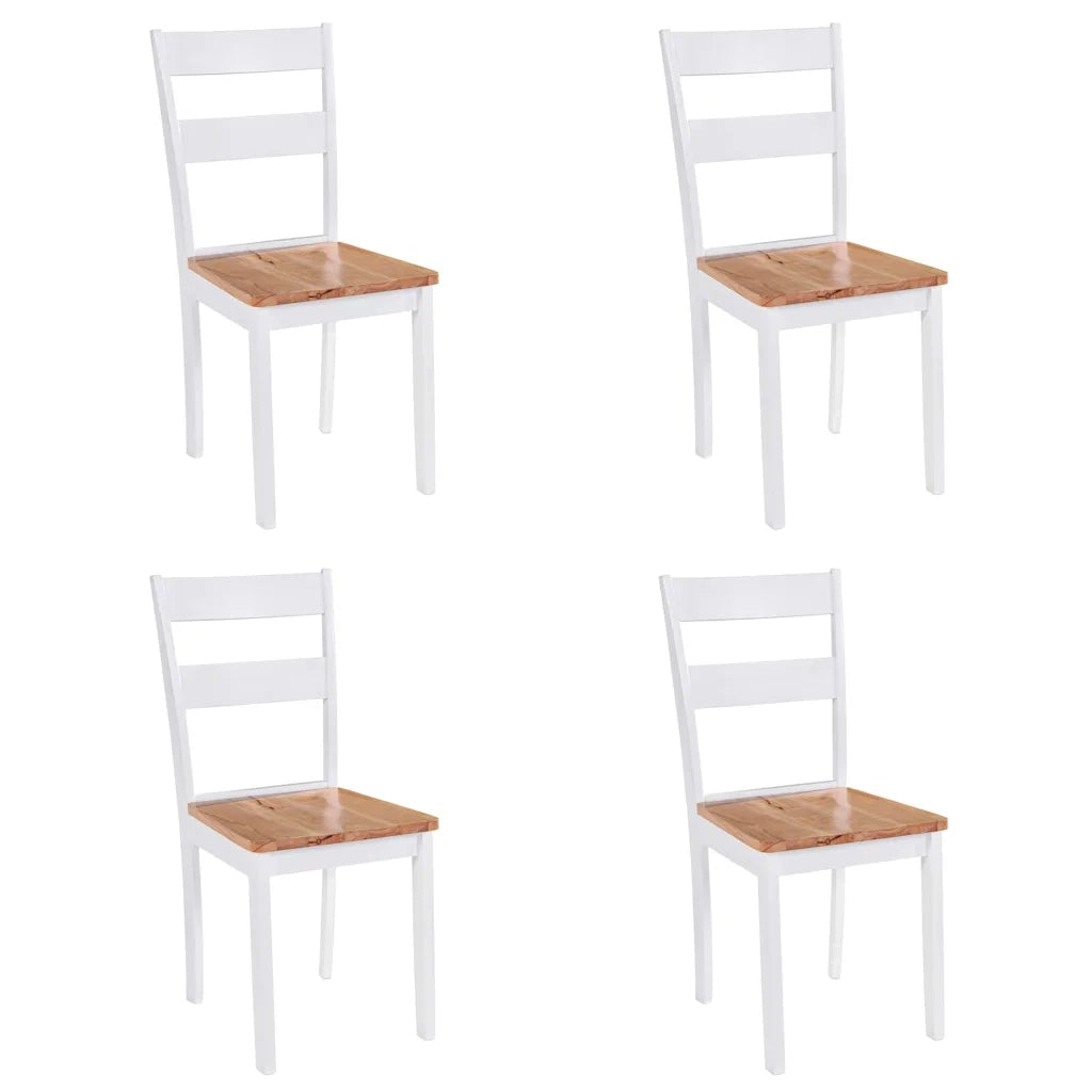 Sedie da Pranzo 4 pz Bianche in Massello di Hevea cod mxl 7568