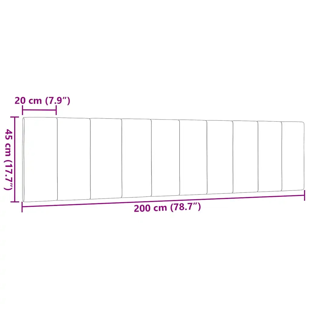 Cuscino Testiera Hanko Nero 200 cm in Tessuto CFW1346342
