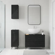 Set di armadietti da bagno in 3 pezzi HAARLEM Nero 3417775