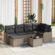 Set Divano da Giardino con cuscino 7 pcs Grigio Poly Rattan 3345779