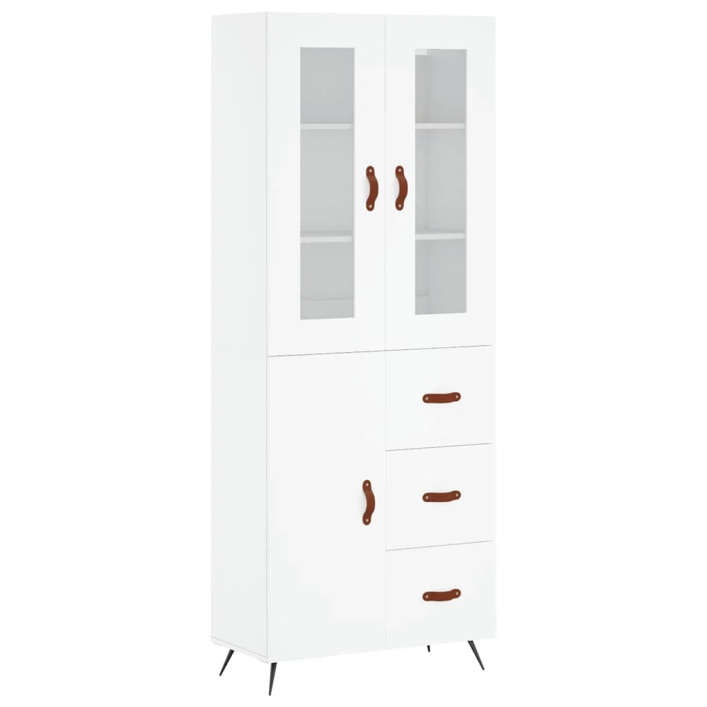 Buffet credenza cassettiera armadio mobile contenitore organizer cucina soggiorno salotto alto 69,5 x 34 x 180 cm legno ingegnerizzato bianco 02_0032564