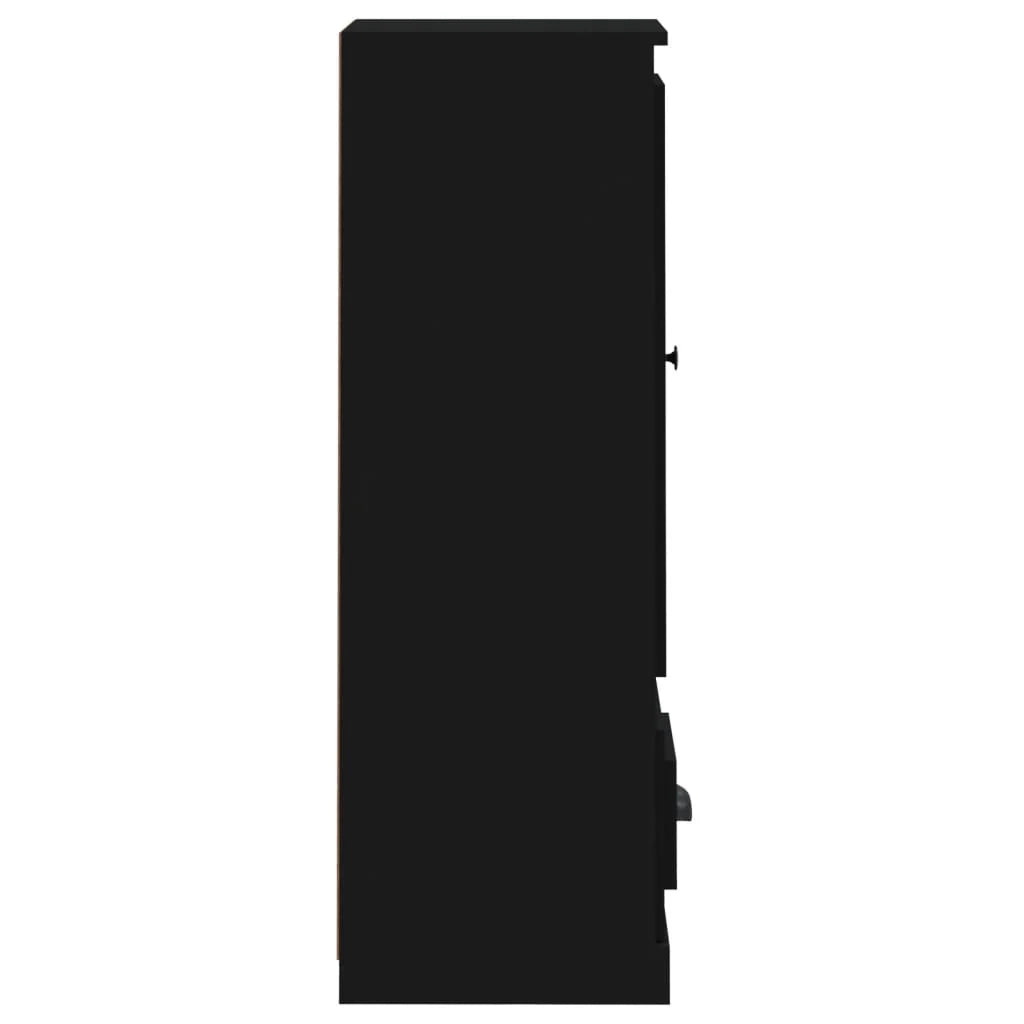 Buffet credenza cassettiera mobiletto mobile contenitore organizer per cucina soggiorno salotto alto 36 x 35,5 x 103,5 cm legno ingegnerizzato nero 02_0034911