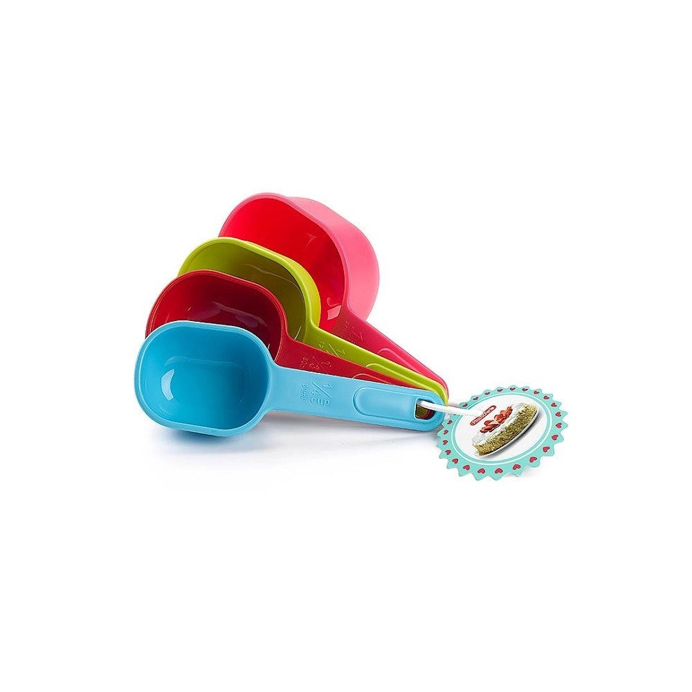 Trade Shop - Set 4 Pz Cucchiaio Per Misurare Misurini Plastica Colorata Misure Diverse 11845 -