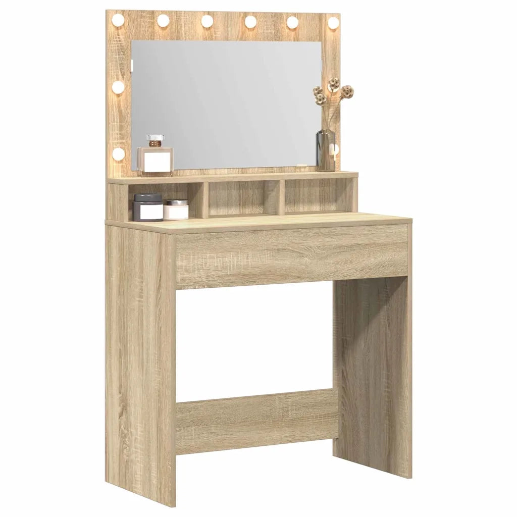Tavolo da Trucco con specchio Rovere Sonoma 75,5 x 41 x 135 cm 865111
