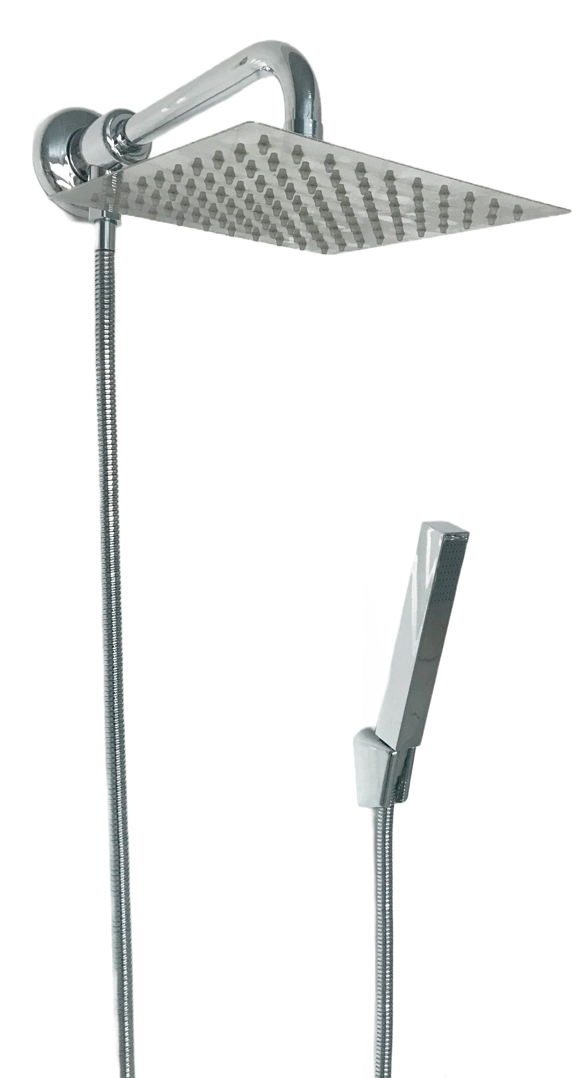 Kit doccia con deviatore a pressione e braccio cm 25