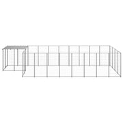 Gabbia per Cani Argento 10,89 m² in Acciaio 3082210