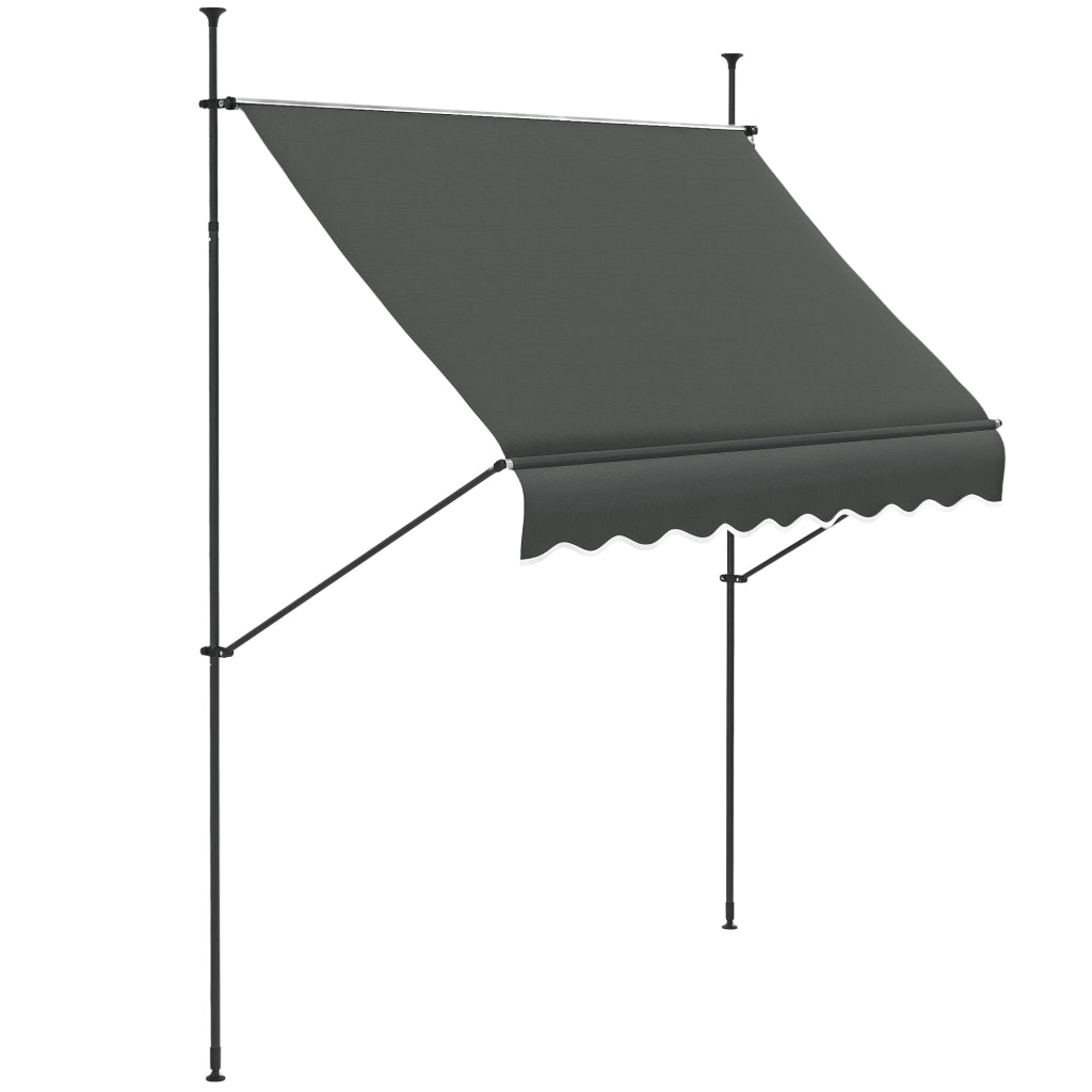 Tenda da giardino retrattile manuale ¨C zephmum ¨C grigio scuro metallo 2.5x1.2x2.1-3m