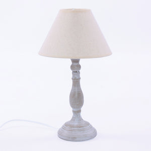 Lampada da Tavolo Ø20xH35 cm in MDF Design Classico Grigio